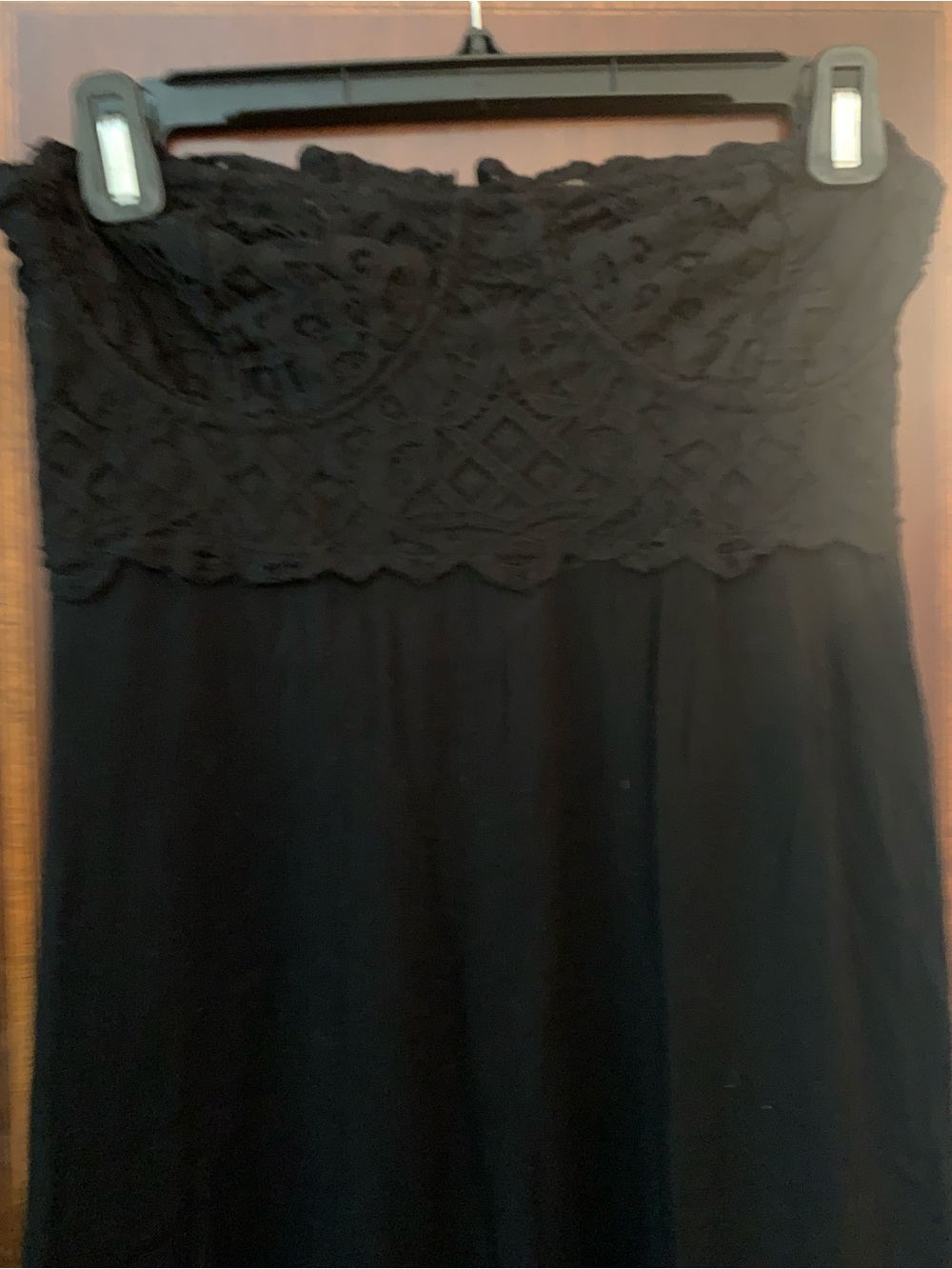Free People Black Strapless Lace Bodice Maxi Dress